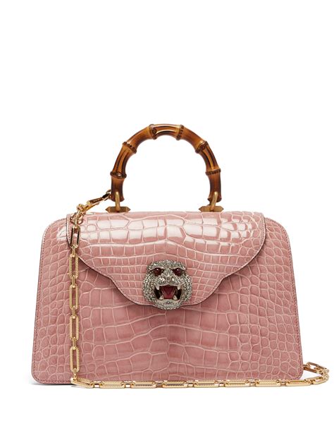 pink gucci bamboo handle bag|Gucci bamboo handle shopper.